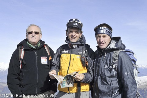 2010 11 04, International Mountaineering Summit 2010, IMS 2010, excursión Dolomitas,  Krzysztof Wielicki,  Simone Moro, y Denis Urubko.